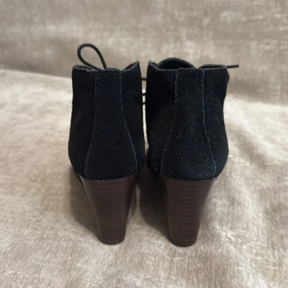 Lucky Brand Black Wedge Booties